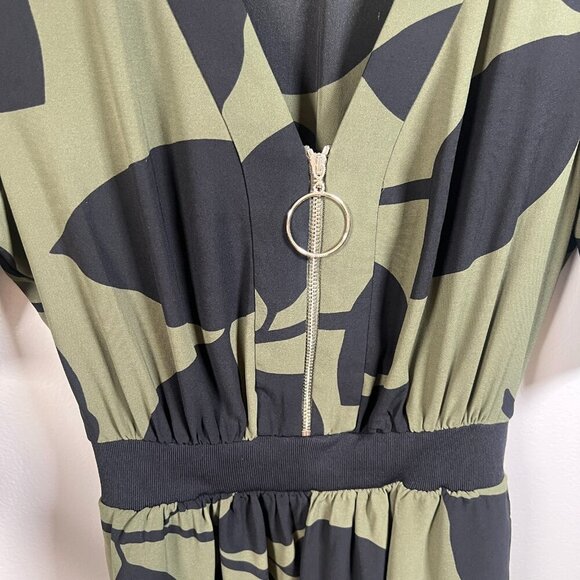 Ted Baker Telavee Maple Leaf Dress Size 0 US 0-2 Green Work Career Office - Picture 7 of 12